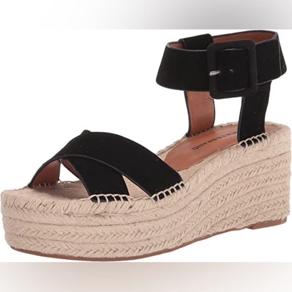 Lucky Brand Audrinah Suede Espadrille Platform Wedge Sandal in black